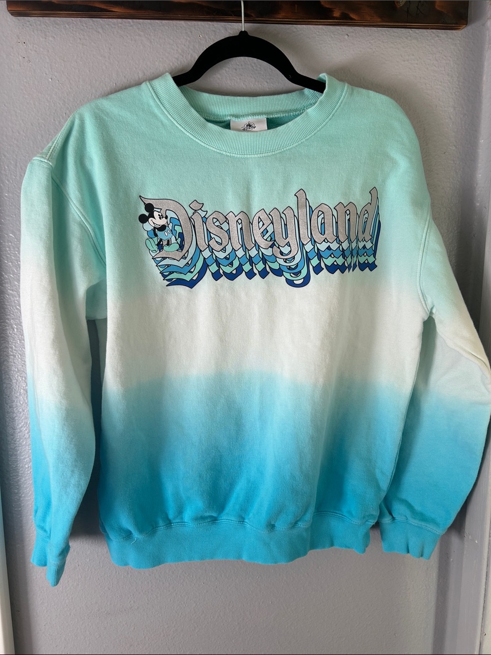 Disney Ombre Teal to Aqua Disneyland Sweatshirt